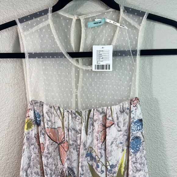 Kimchi Blue Sleeveless Mesh Floral Print Mini Dress - Picture 6 of 12